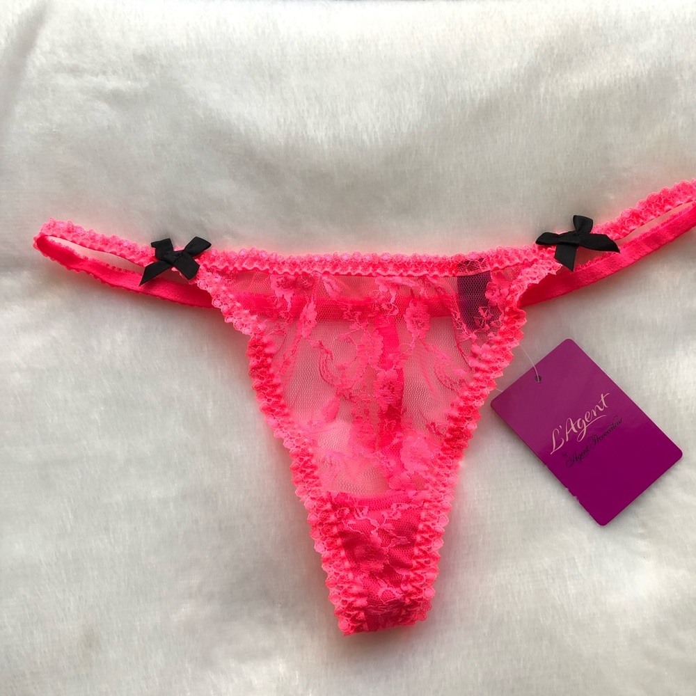 L’Agent by Agent Provocateur Monica Neon Melon Thong Large - Picture 2 of 11